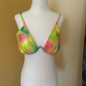NWT No Boundaries multi color bikini top with gold shimmer  (Junior)Sz L 11-13